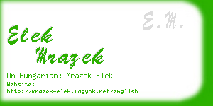 elek mrazek business card